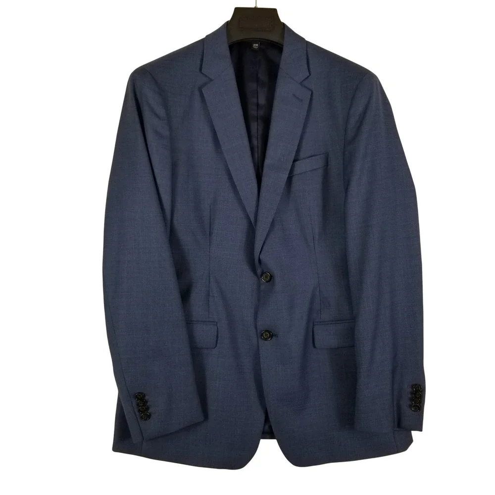 Banana Republic Suit Jacket Mens 40R Blue‎ Slim Fit Marzotto Italian Wool Blazer